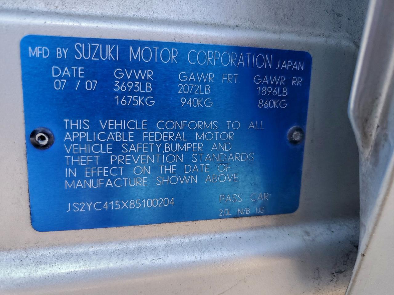 2008 SUZUKI SX4