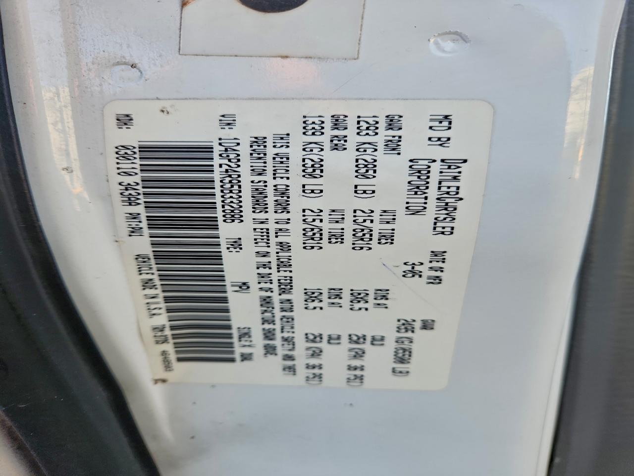 2005 DODGE GRAND CARAVAN