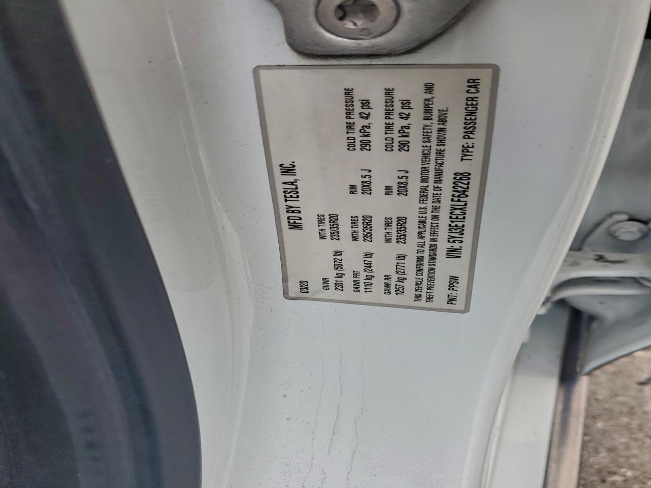 2020 TESLA MODEL 3