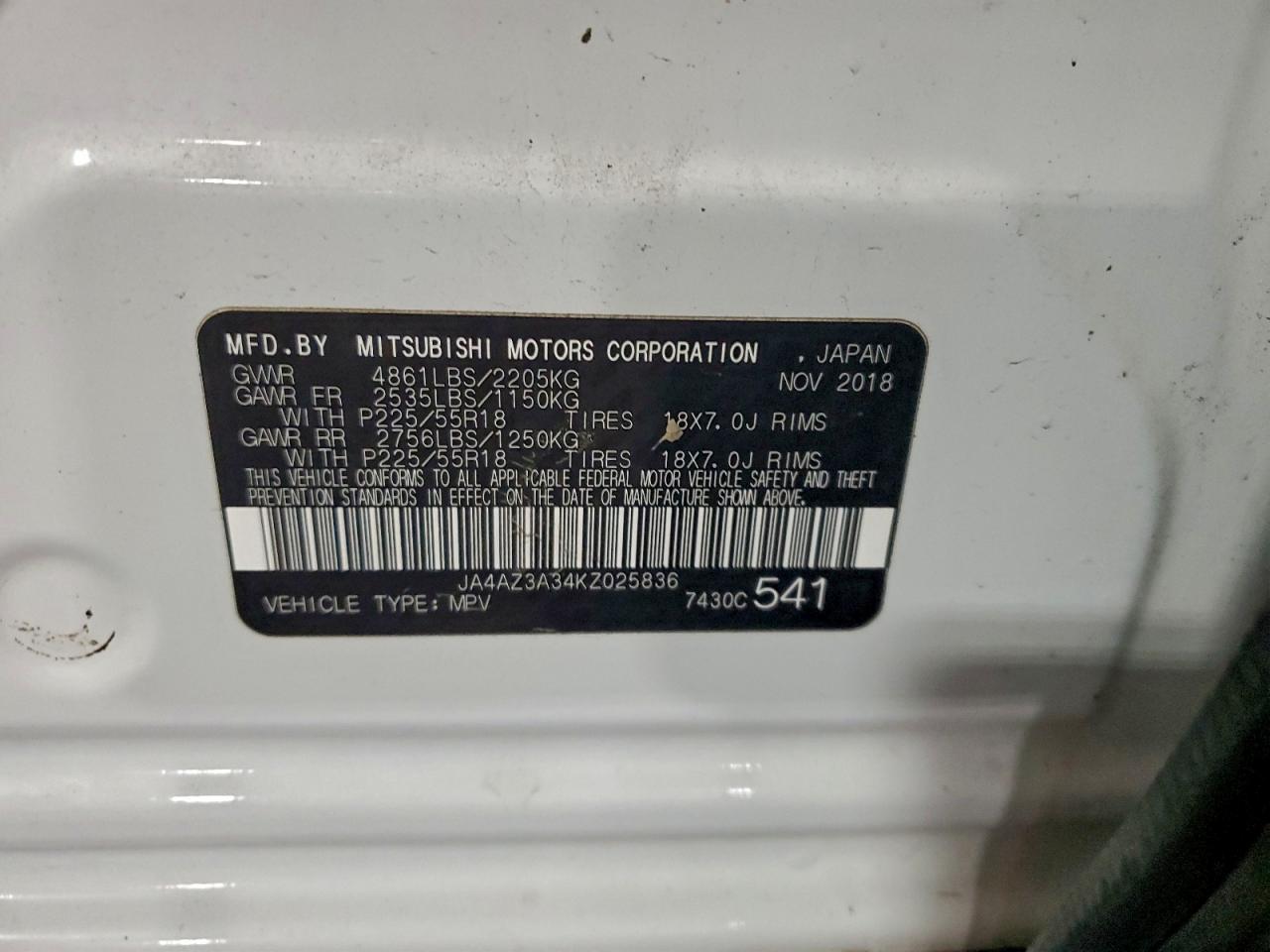 2019 MITSUBISHI outlander