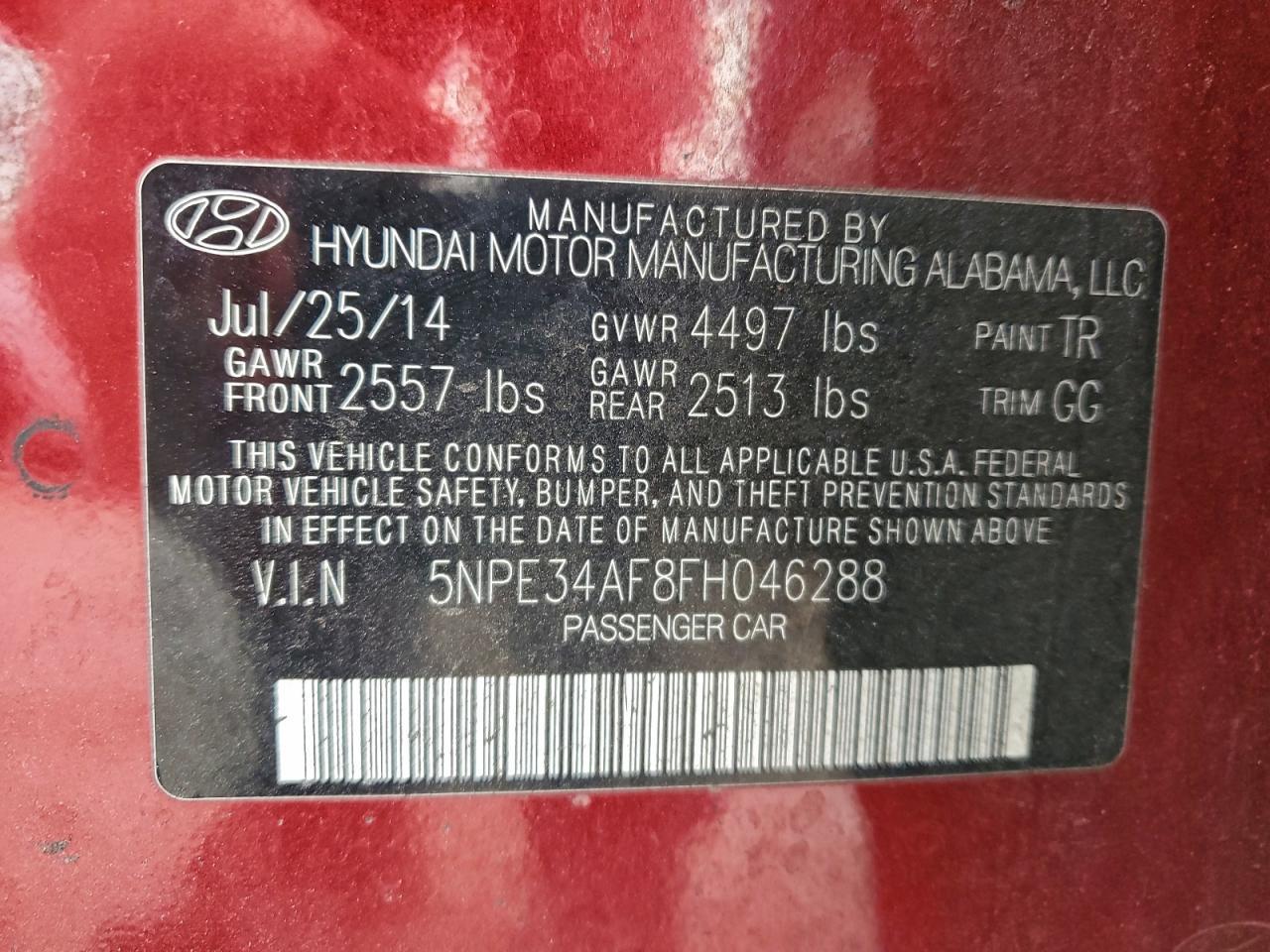 2015 HYUNDAI SONATA
