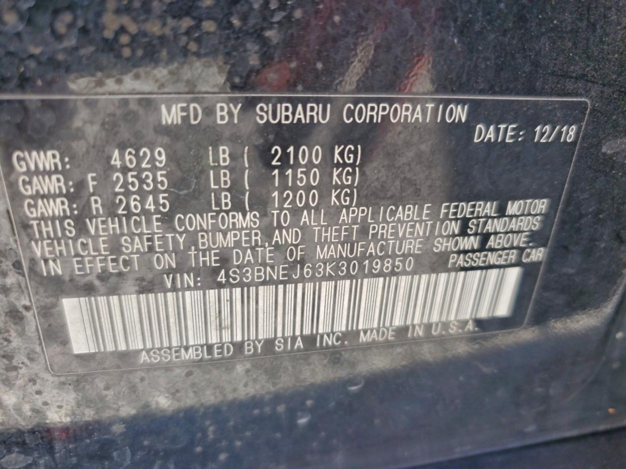 2019 SUBARU Legacy