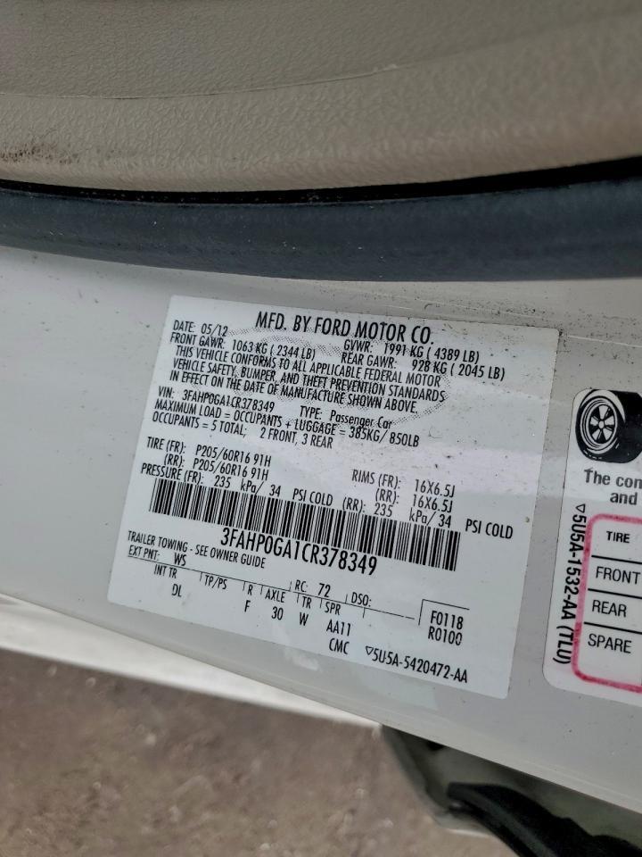2012 FORD FUSION