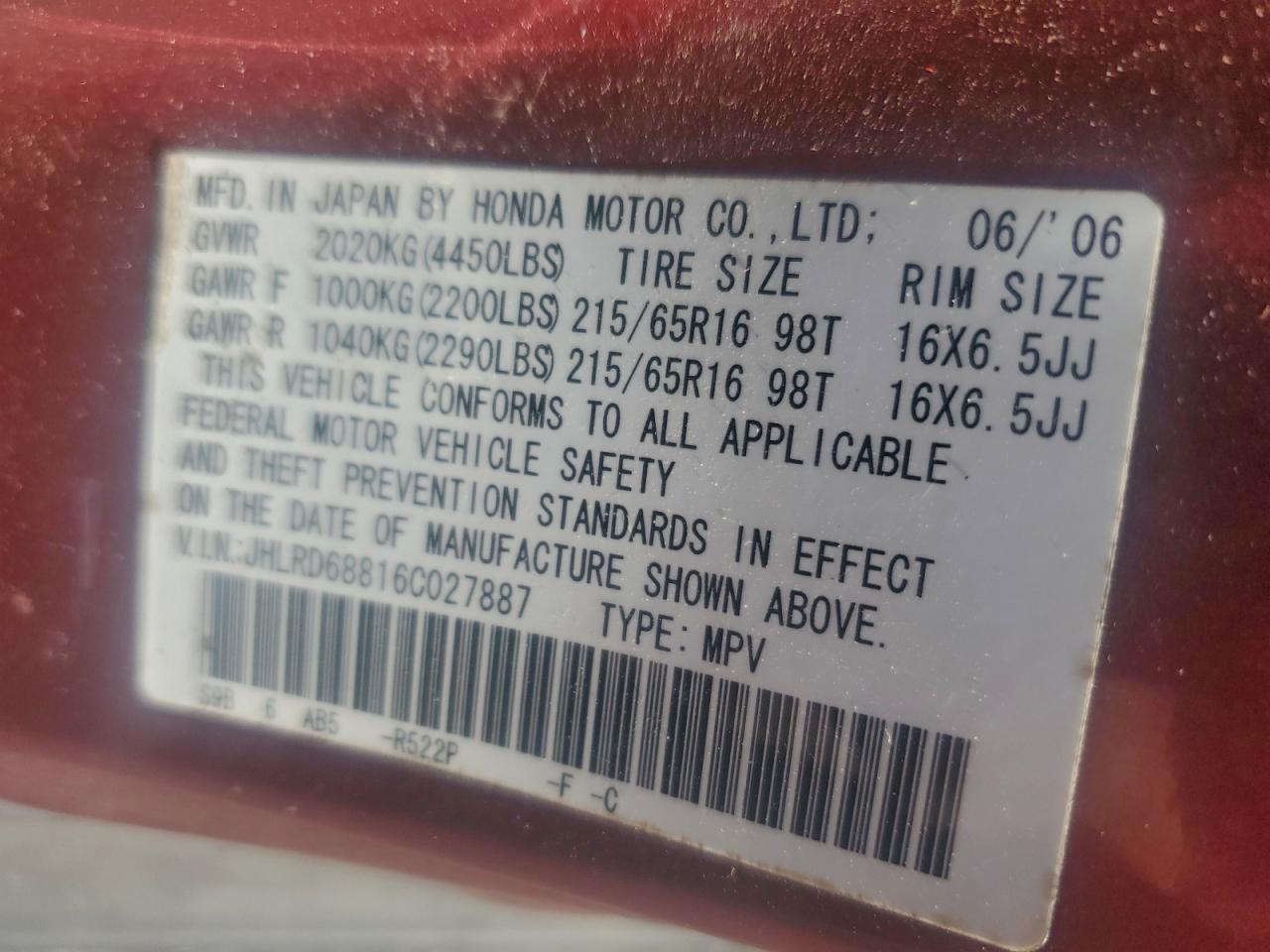 2006 HONDA CR-V