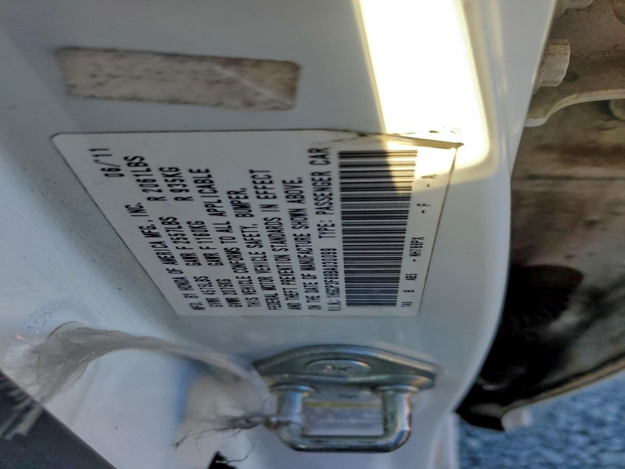 2011 HONDA ACCORD
