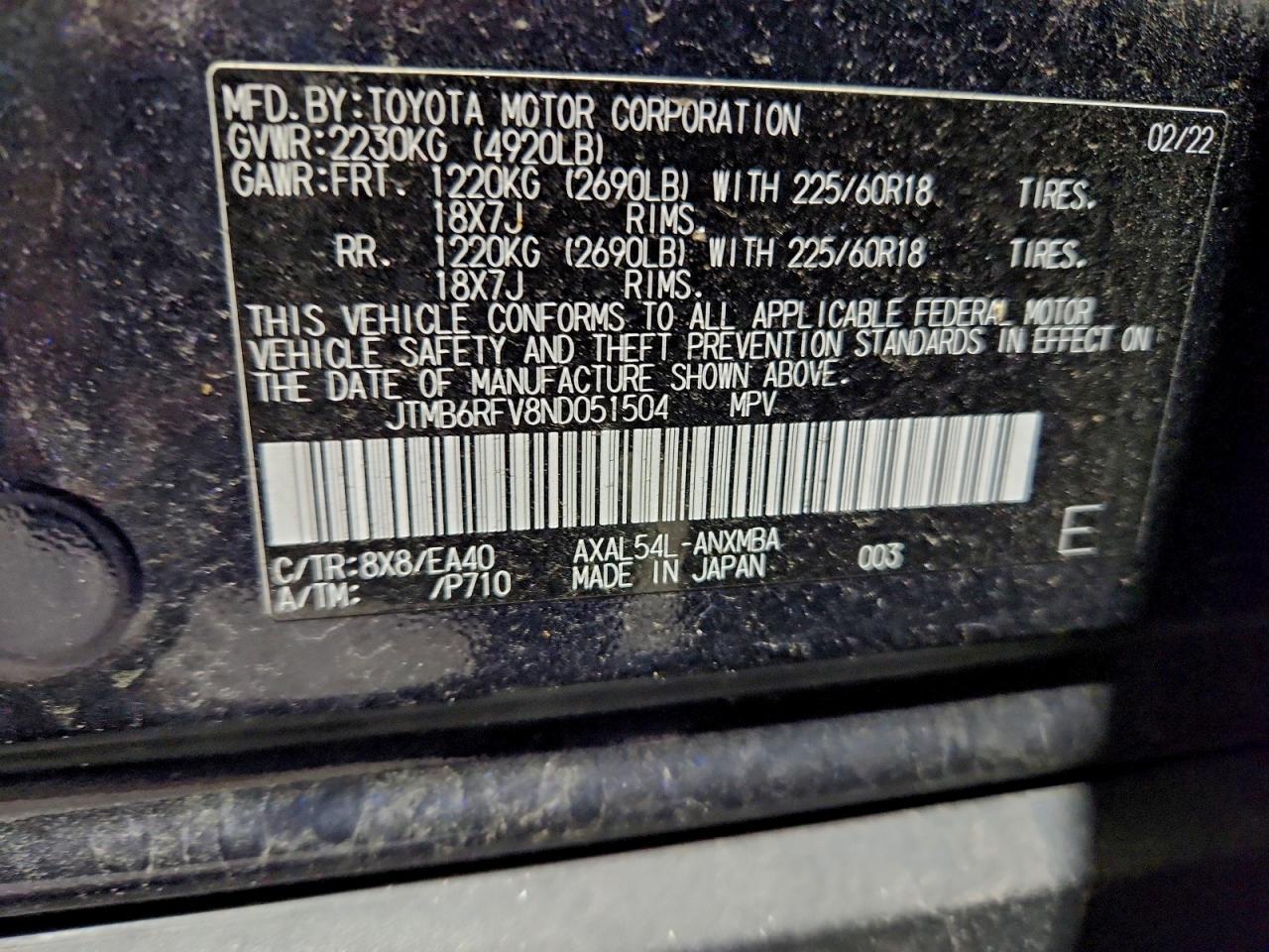 2022 TOYOTA RAV4