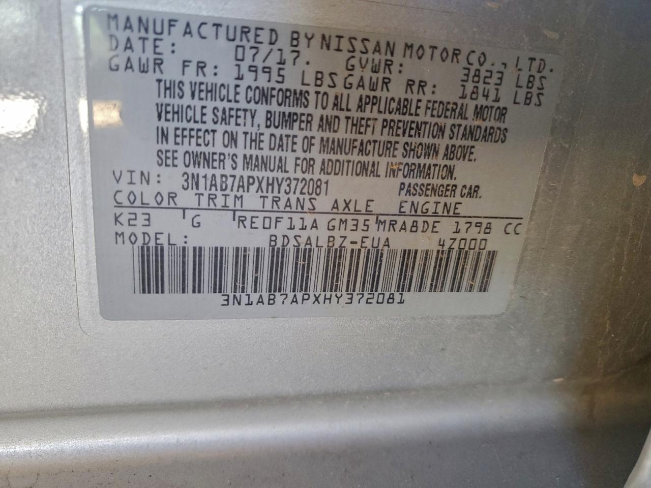2017 NISSAN SENTRA