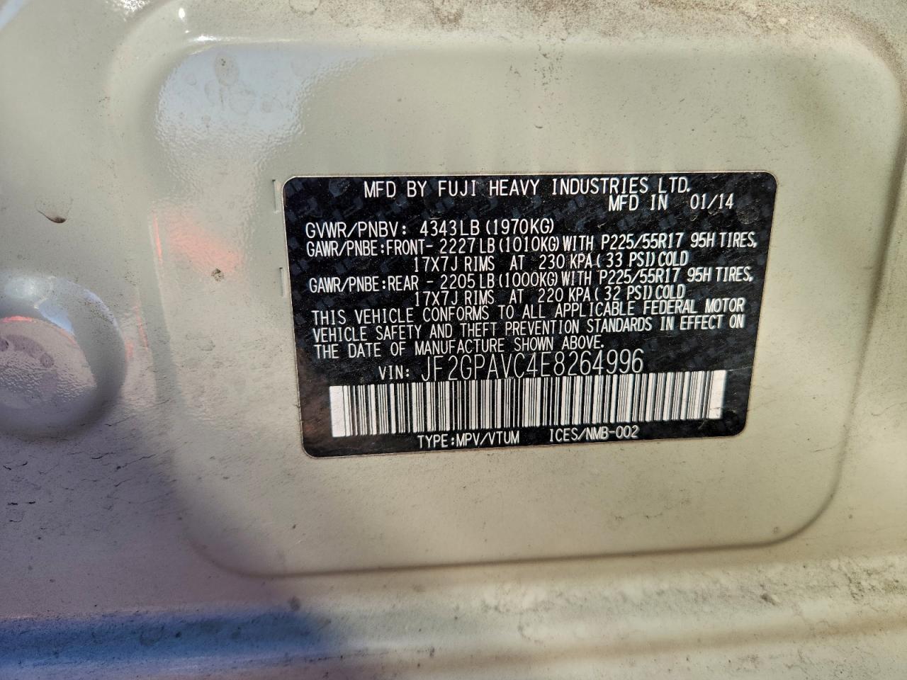 2014 SUBARU XV Crosstrek