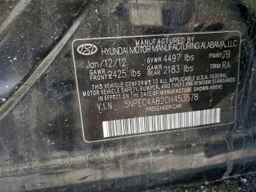 2012 HYUNDAI SONATA
