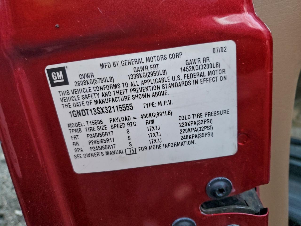 2003 CHEVROLET Trailblazer