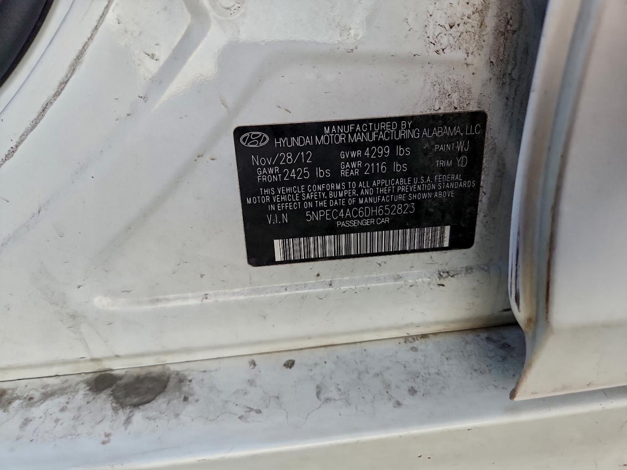 2013 HYUNDAI SONATA
