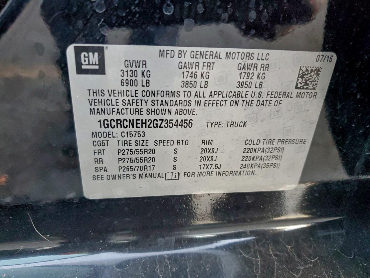 2016 CHEVROLET SILVERADO 1500