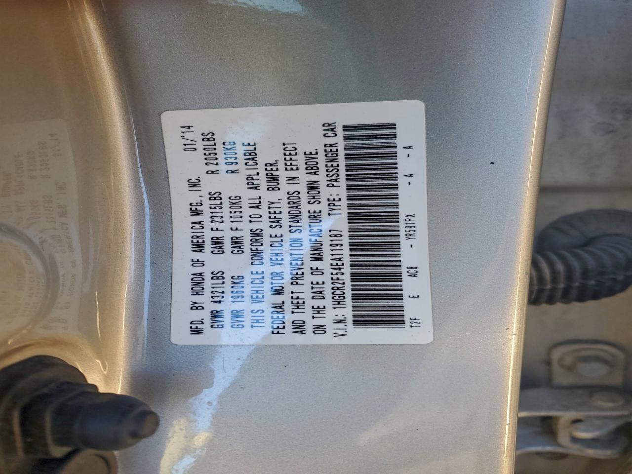 2014 HONDA ACCORD