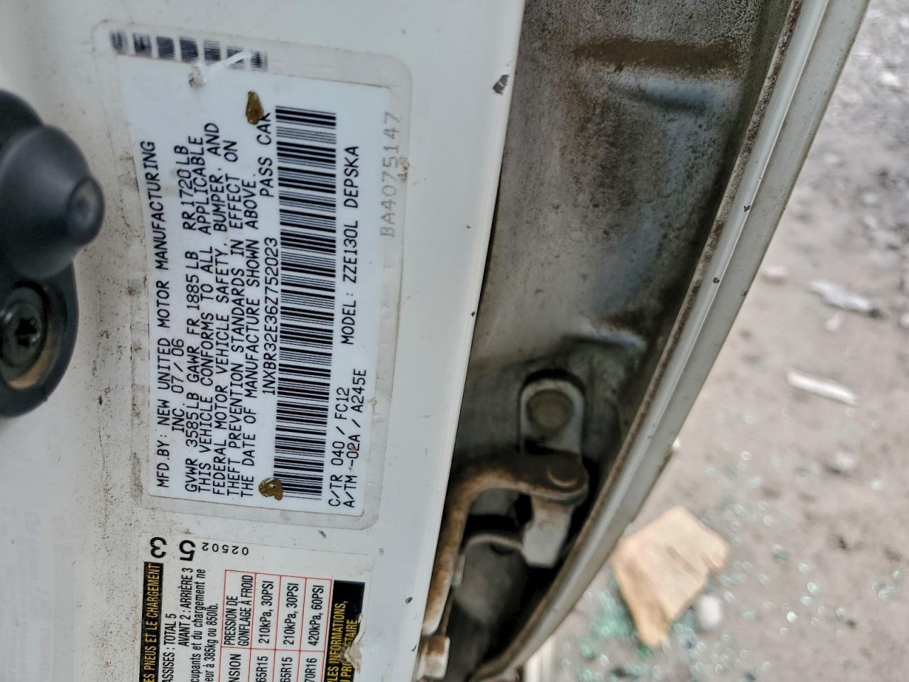 2006 TOYOTA COROLLA