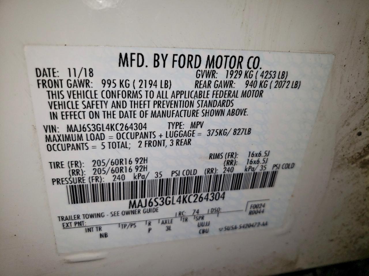 2019 FORD EcoSport