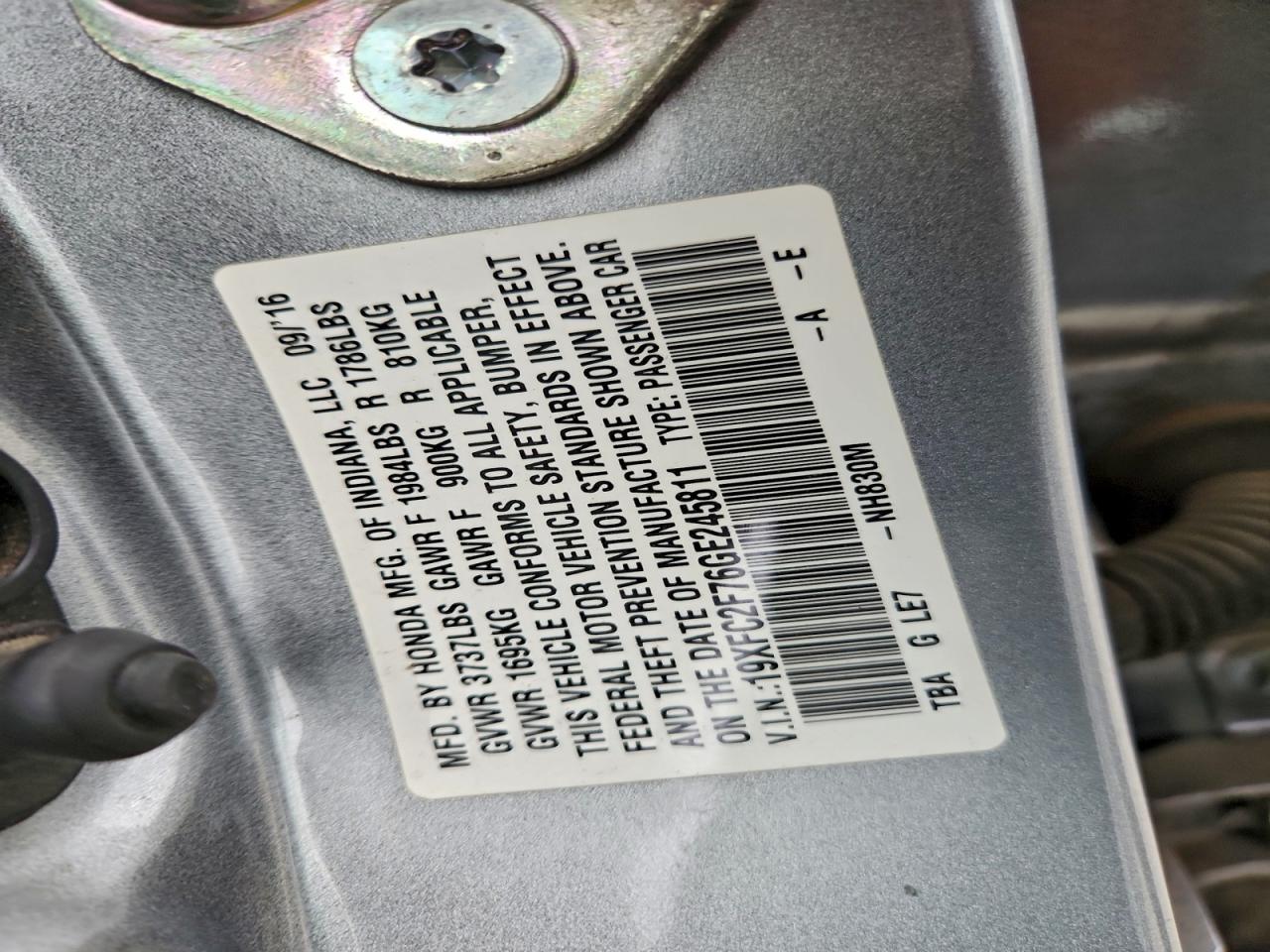 2016 HONDA CIVIC