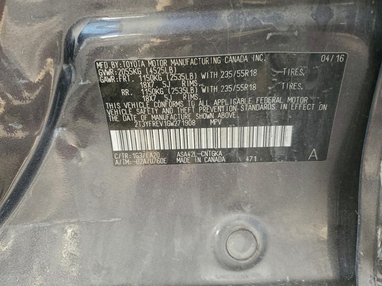 2016 TOYOTA RAV4