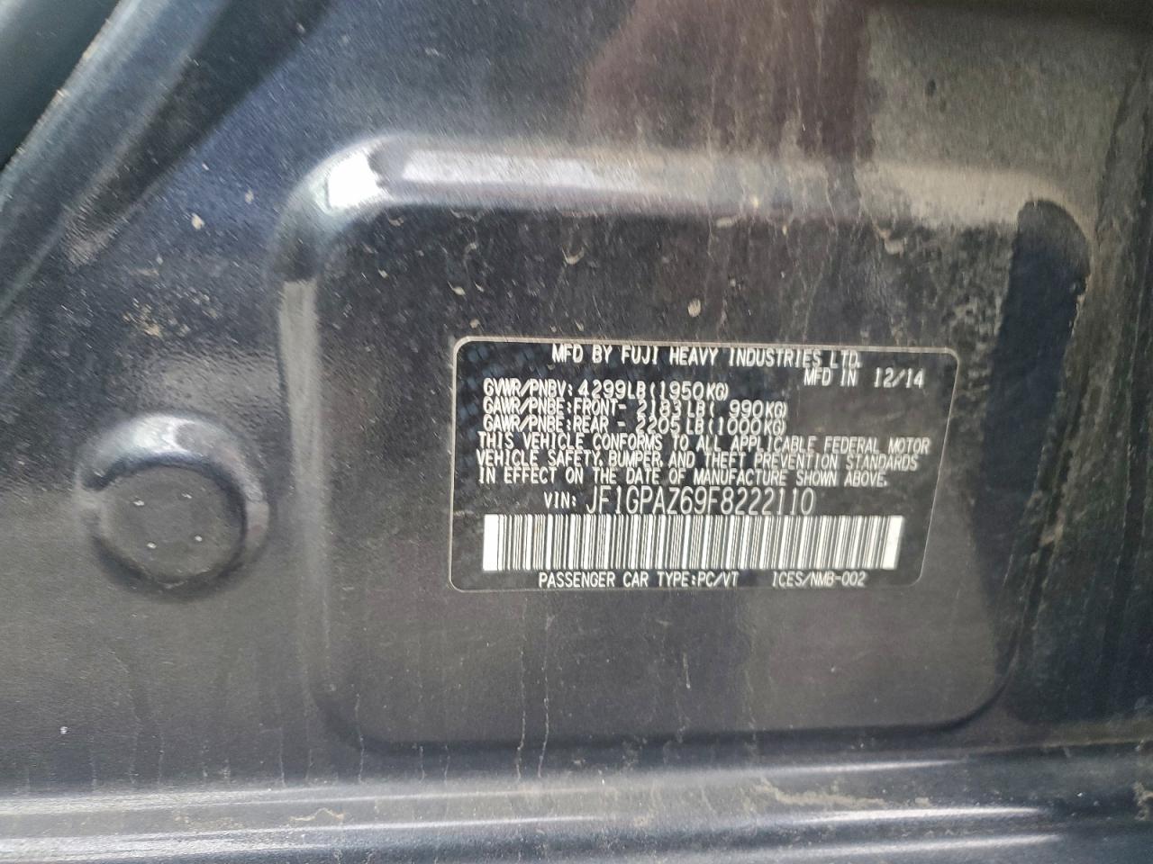 2015 SUBARU IMPREZA