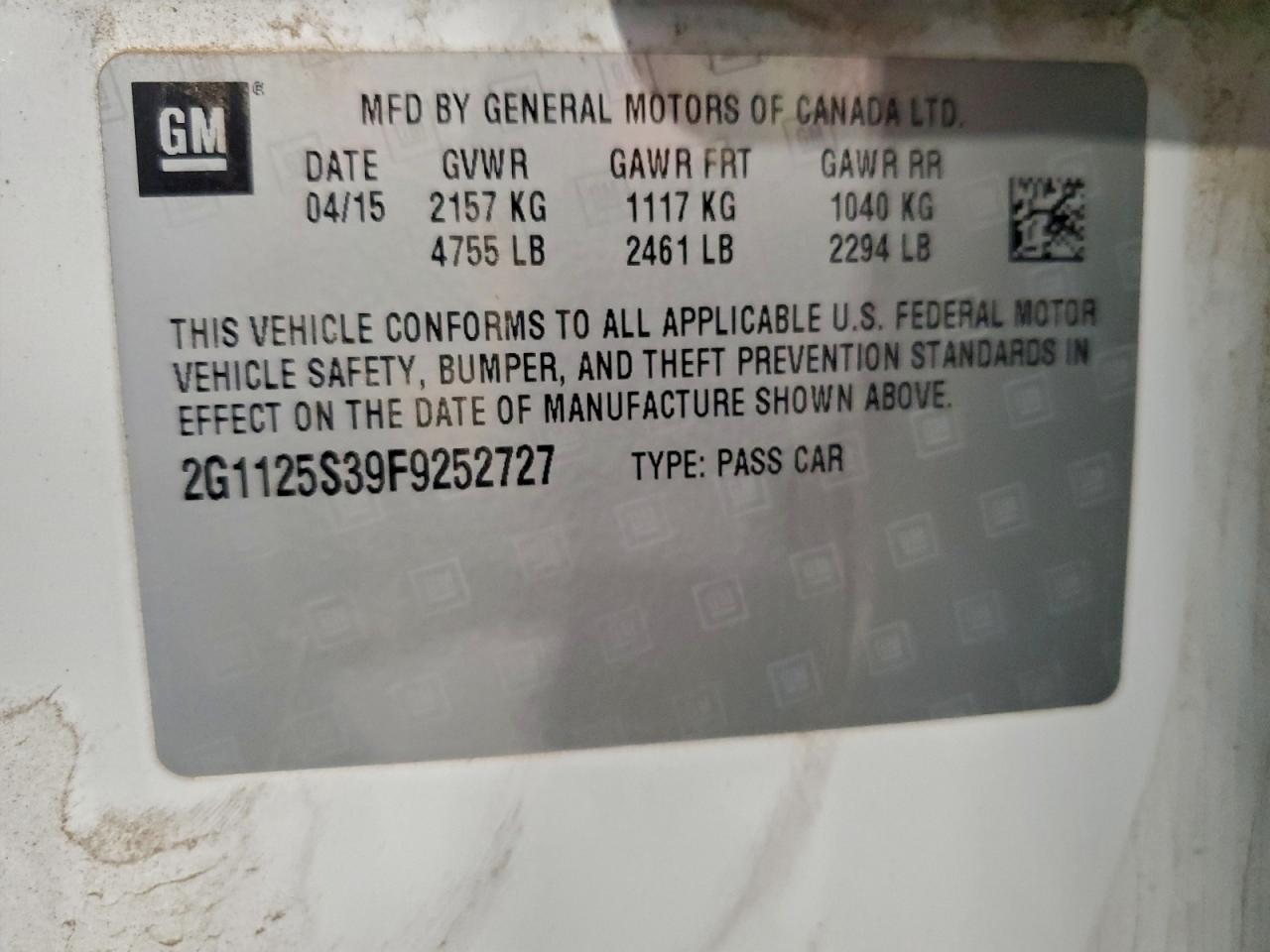 2015 CHEVROLET IMPALA