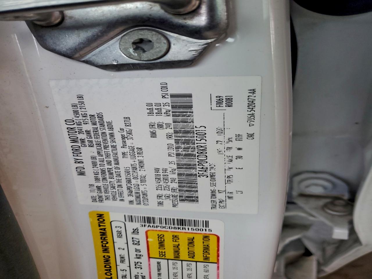 2019 FORD FUSION