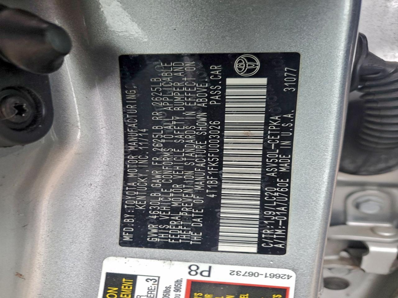 2015 TOYOTA CAMRY