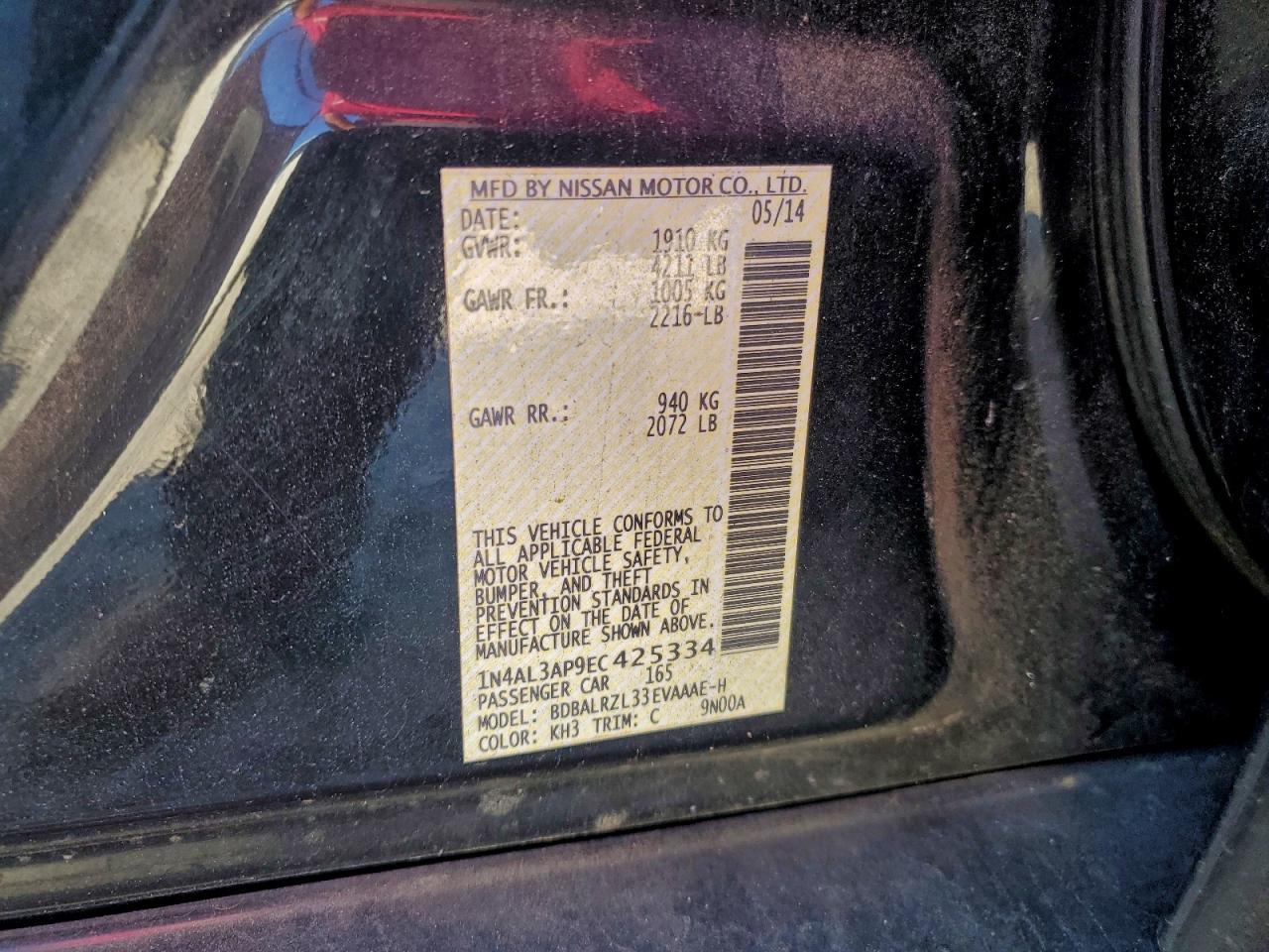 2014 NISSAN ALTIMA