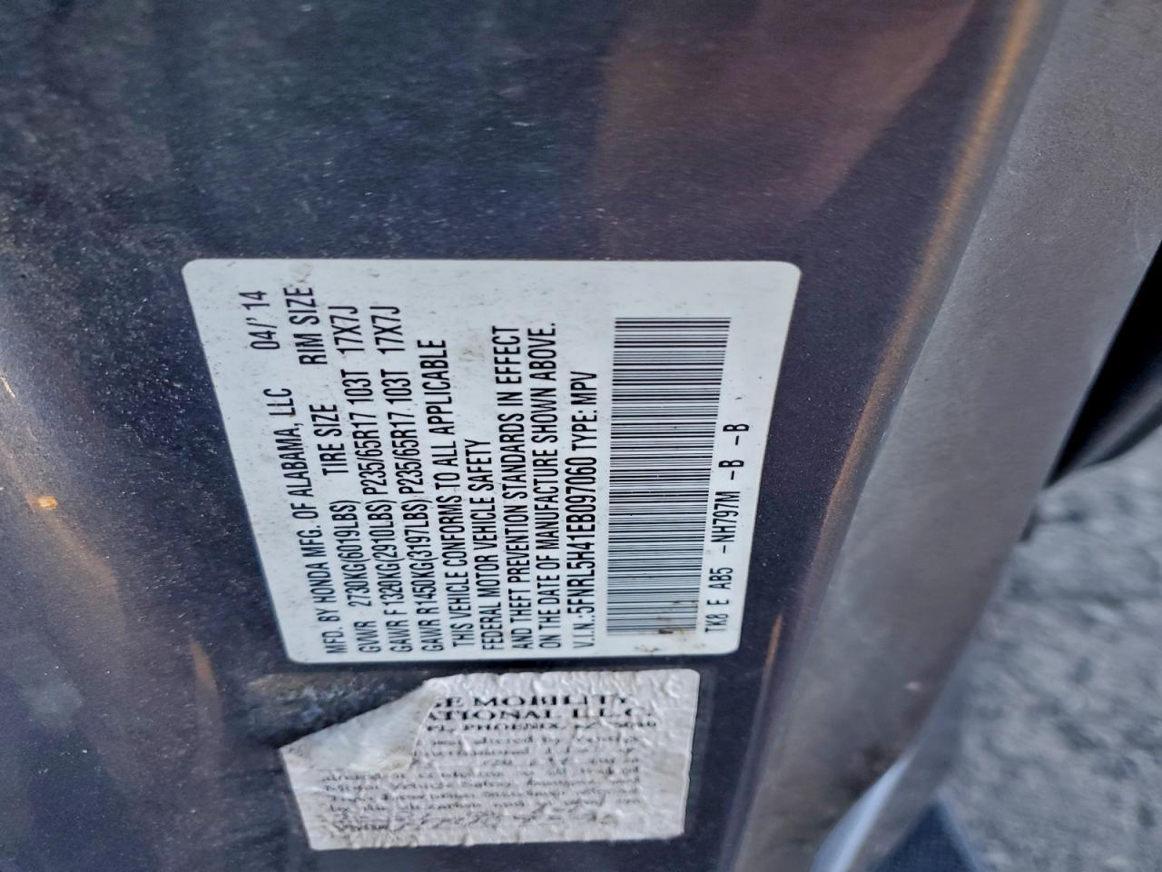 2014 HONDA ODYSSEY