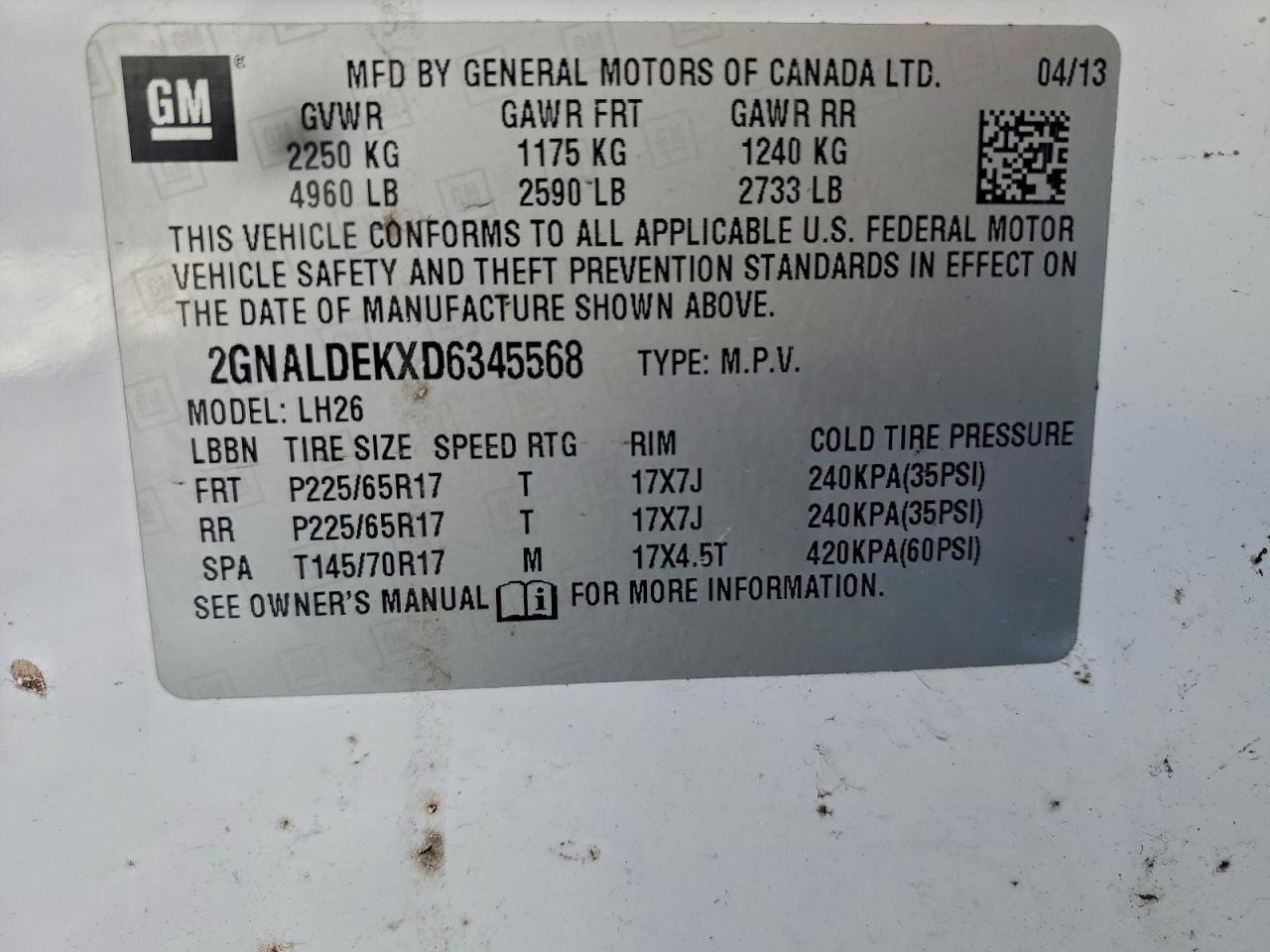 2013 CHEVROLET EQUINOX