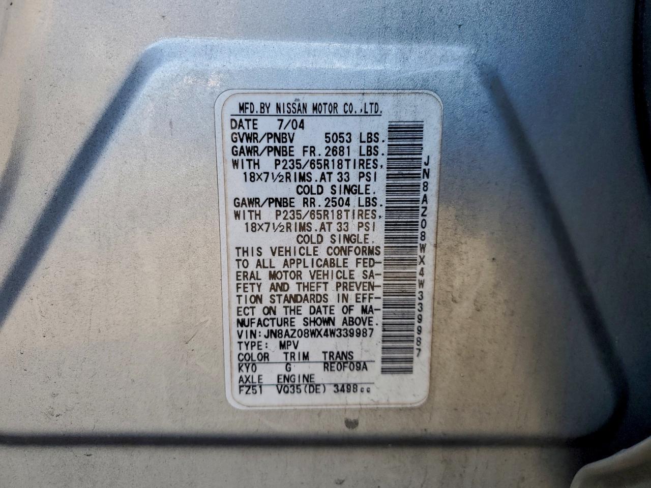 2004 NISSAN MURANO