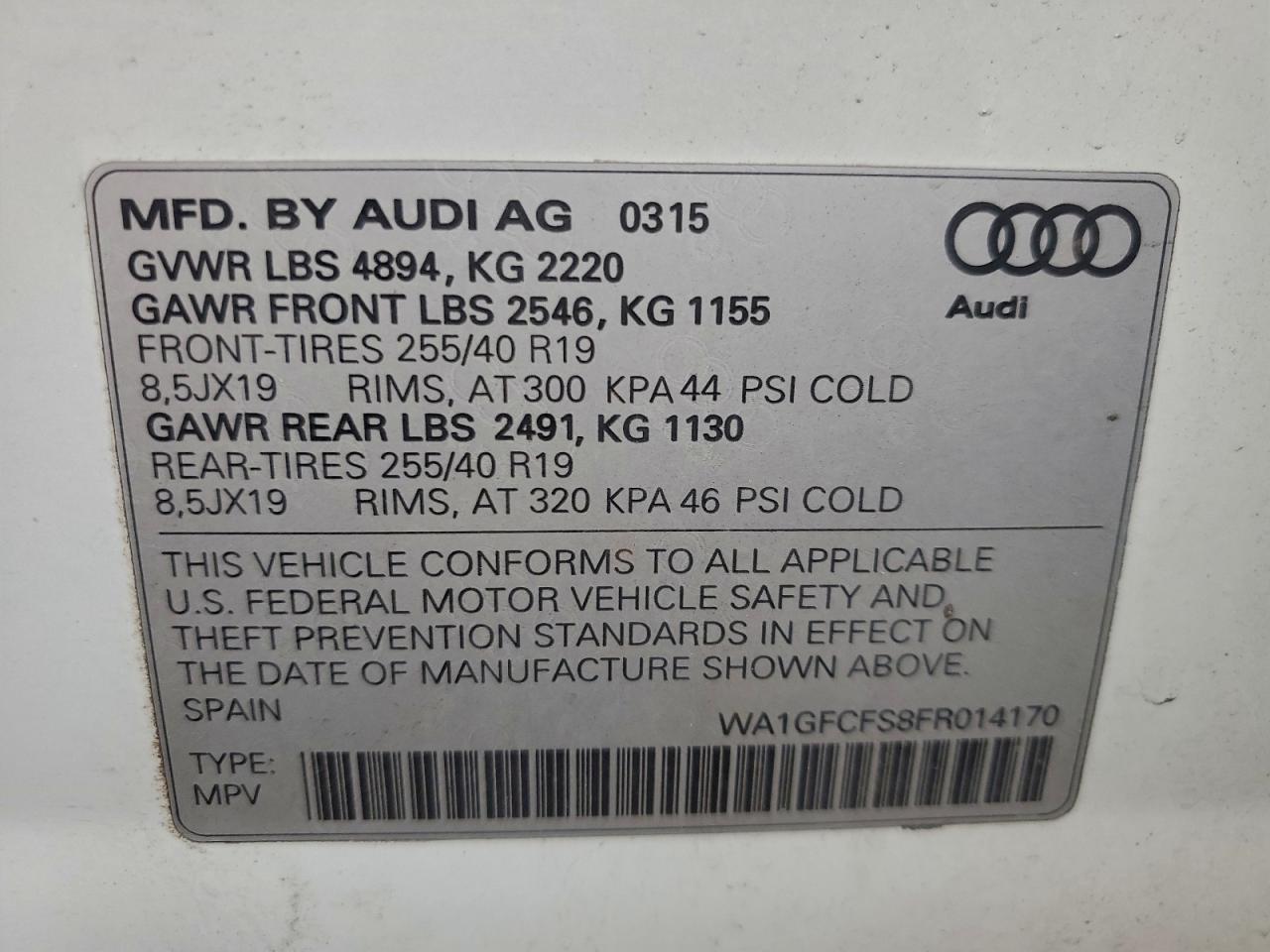 2015 AUDI Q3