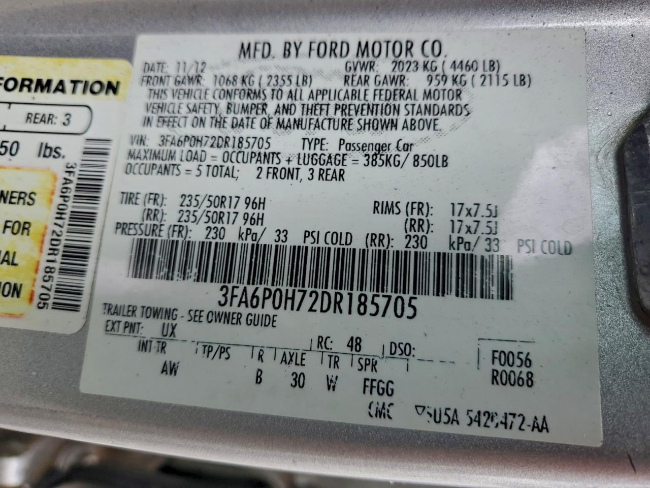 2013 FORD FUSION