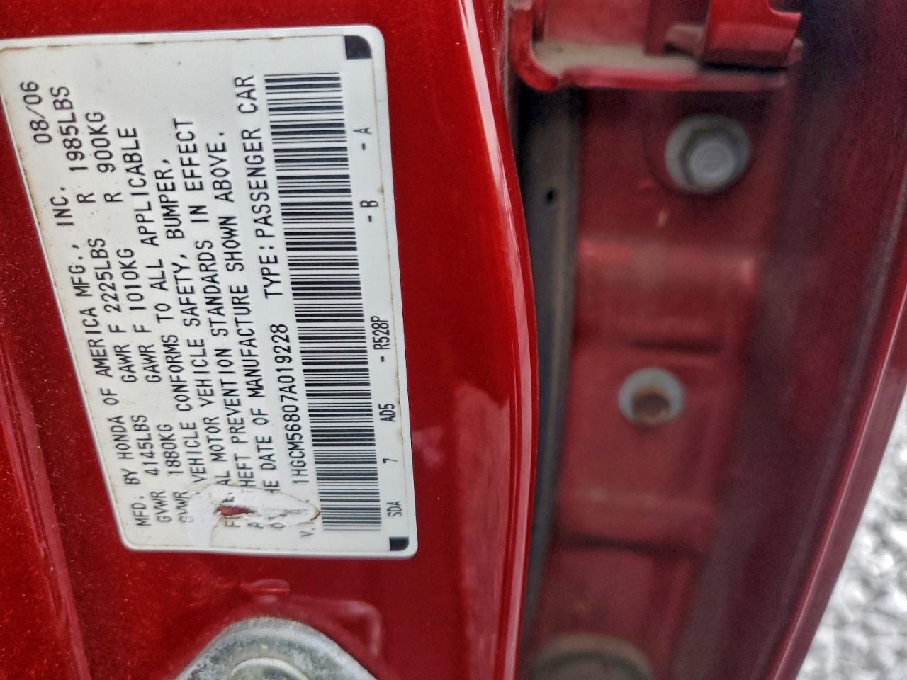 2007 HONDA ACCORD