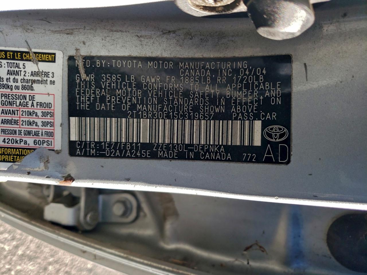 2005 TOYOTA COROLLA