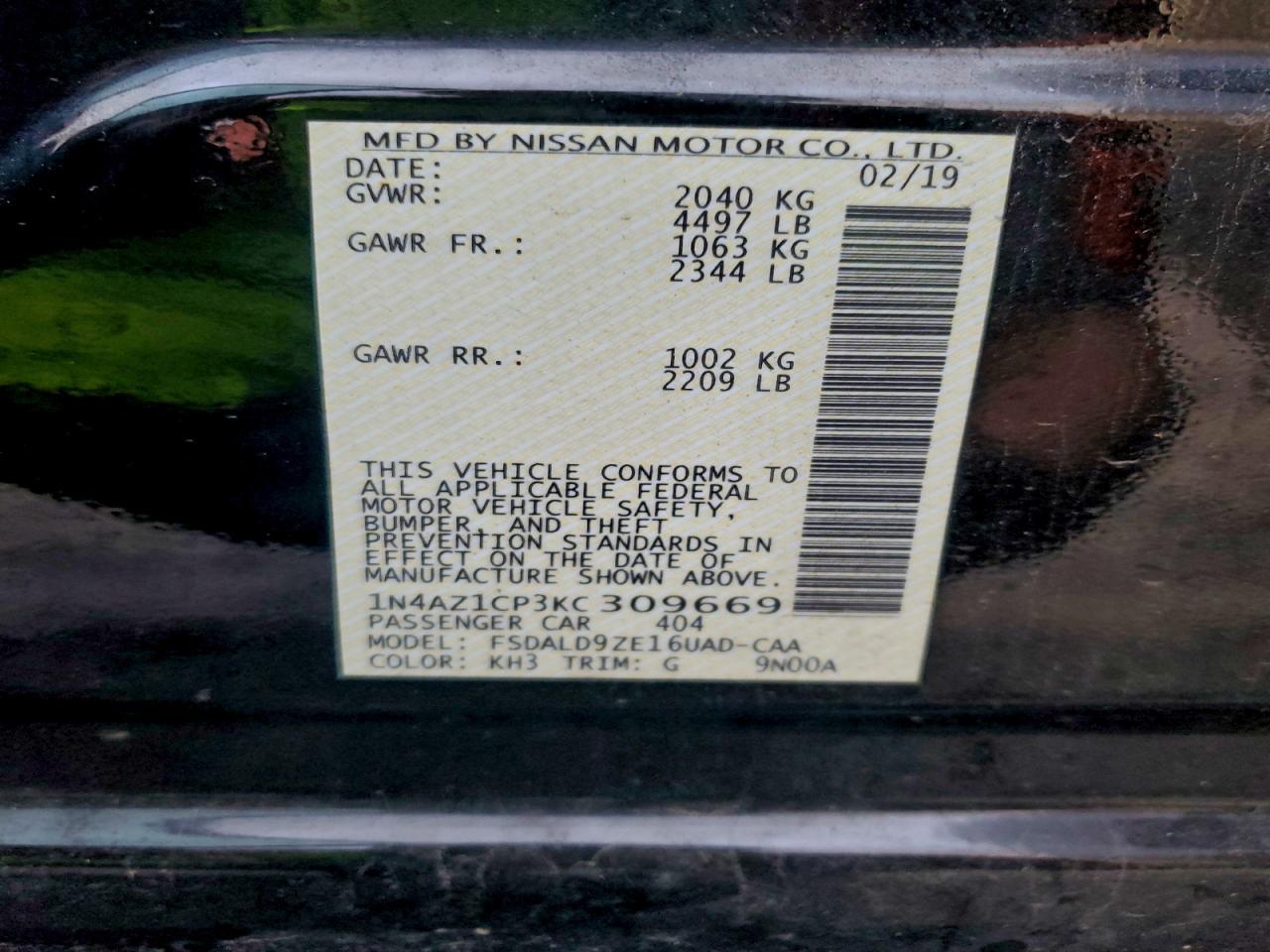 2019 NISSAN LEAF