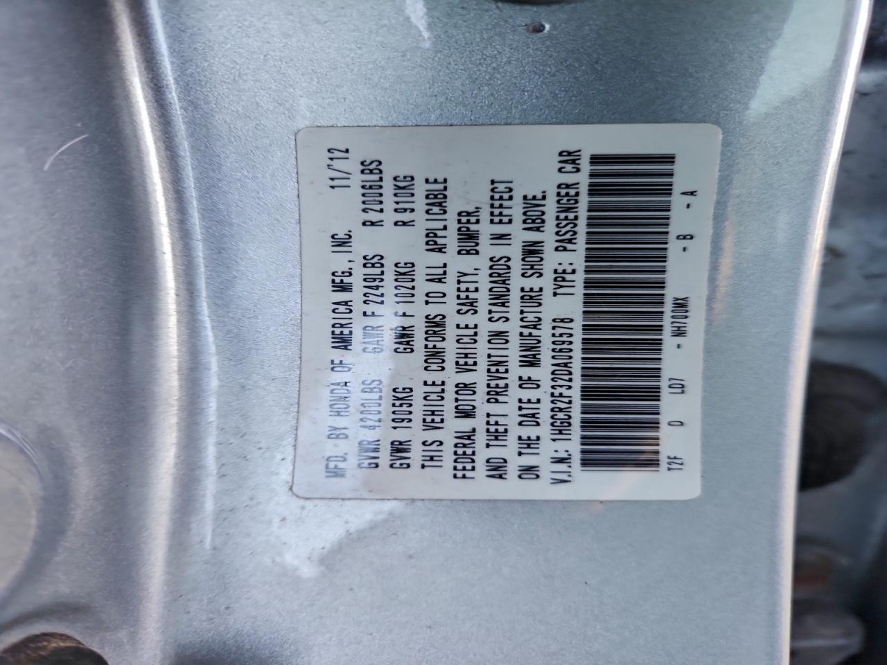 2013 HONDA ACCORD