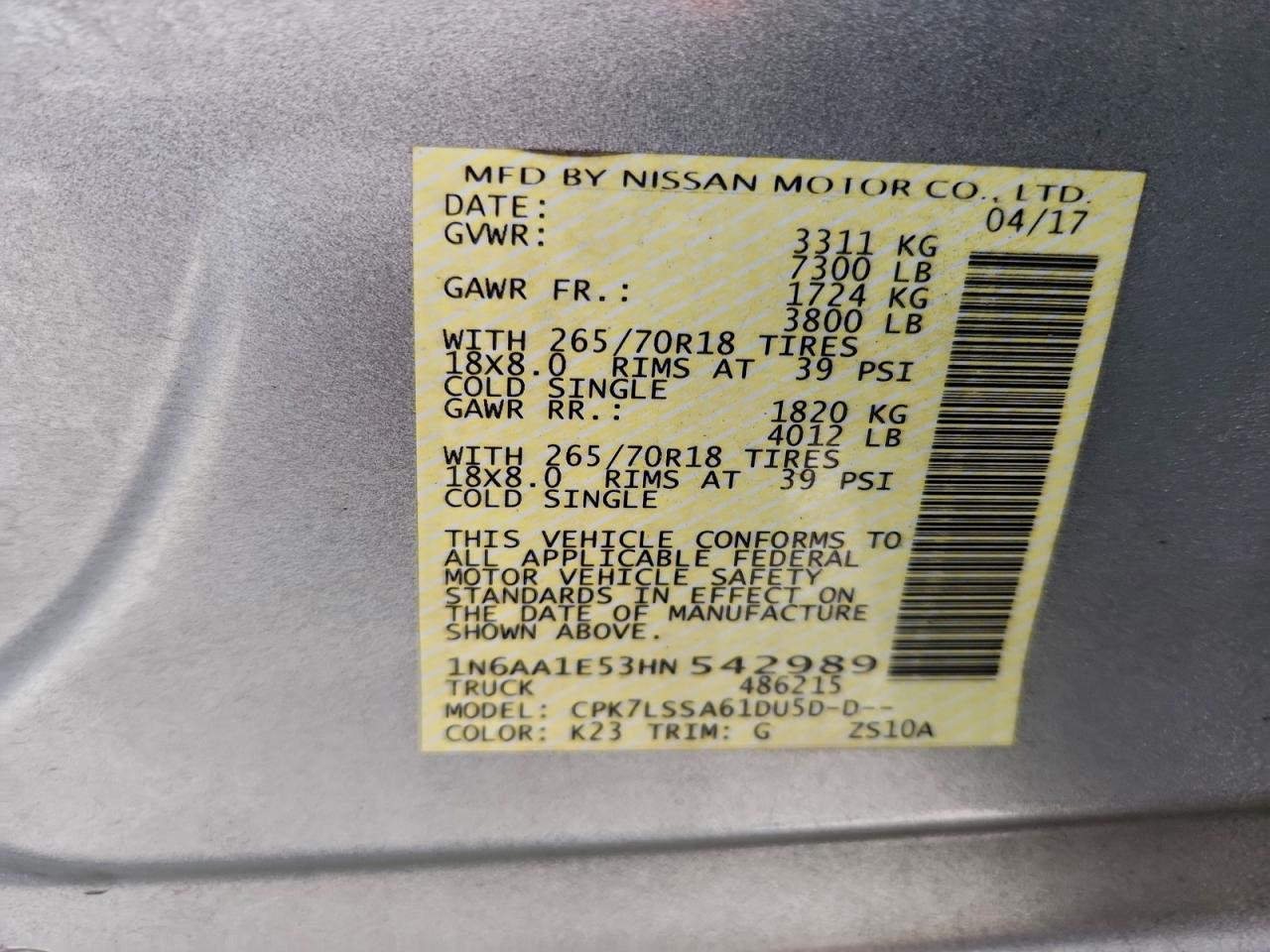 2017 NISSAN Titan