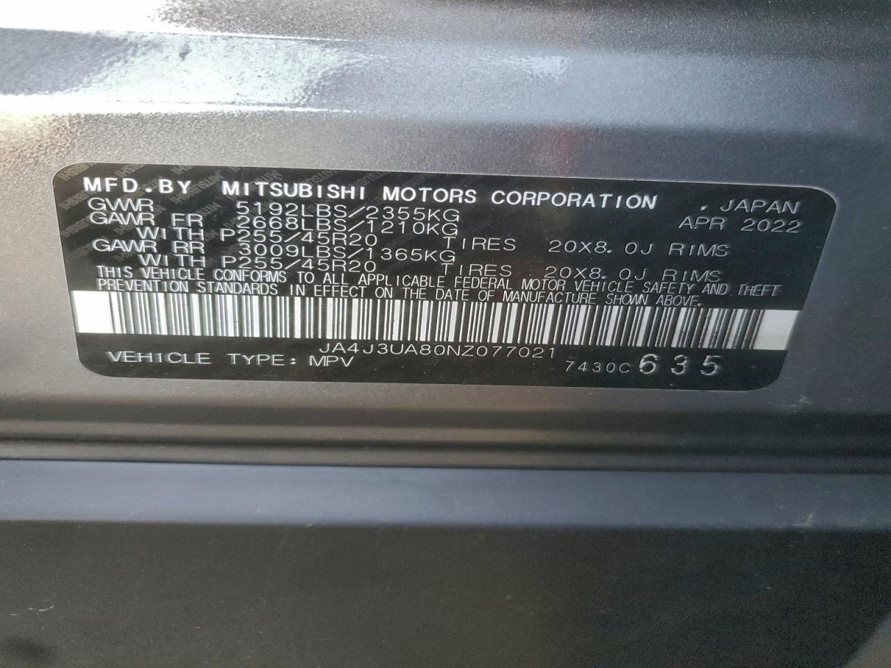 2022 MITSUBISHI outlander