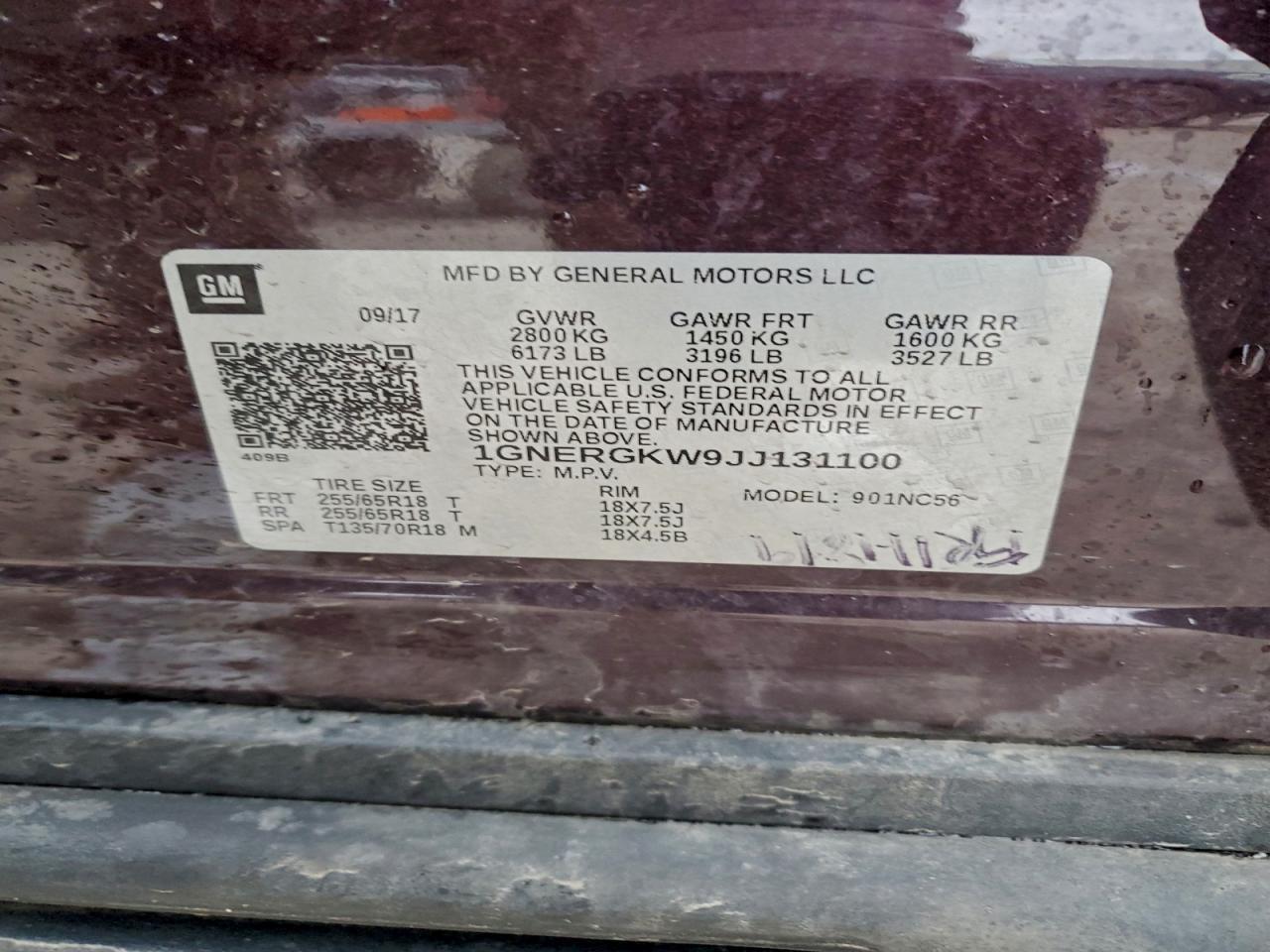 2018 CHEVROLET TRAVERSE