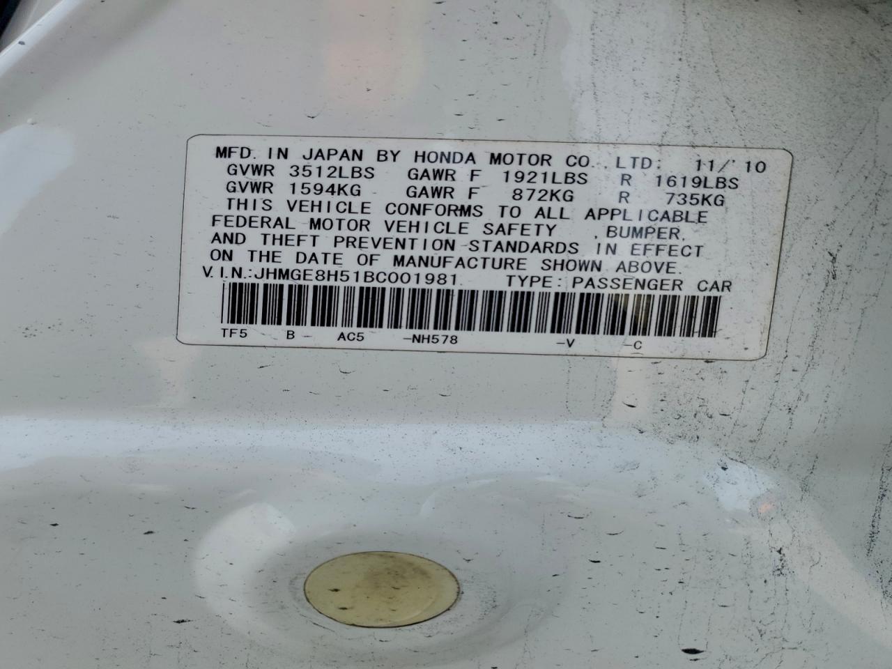 2011 HONDA FIT