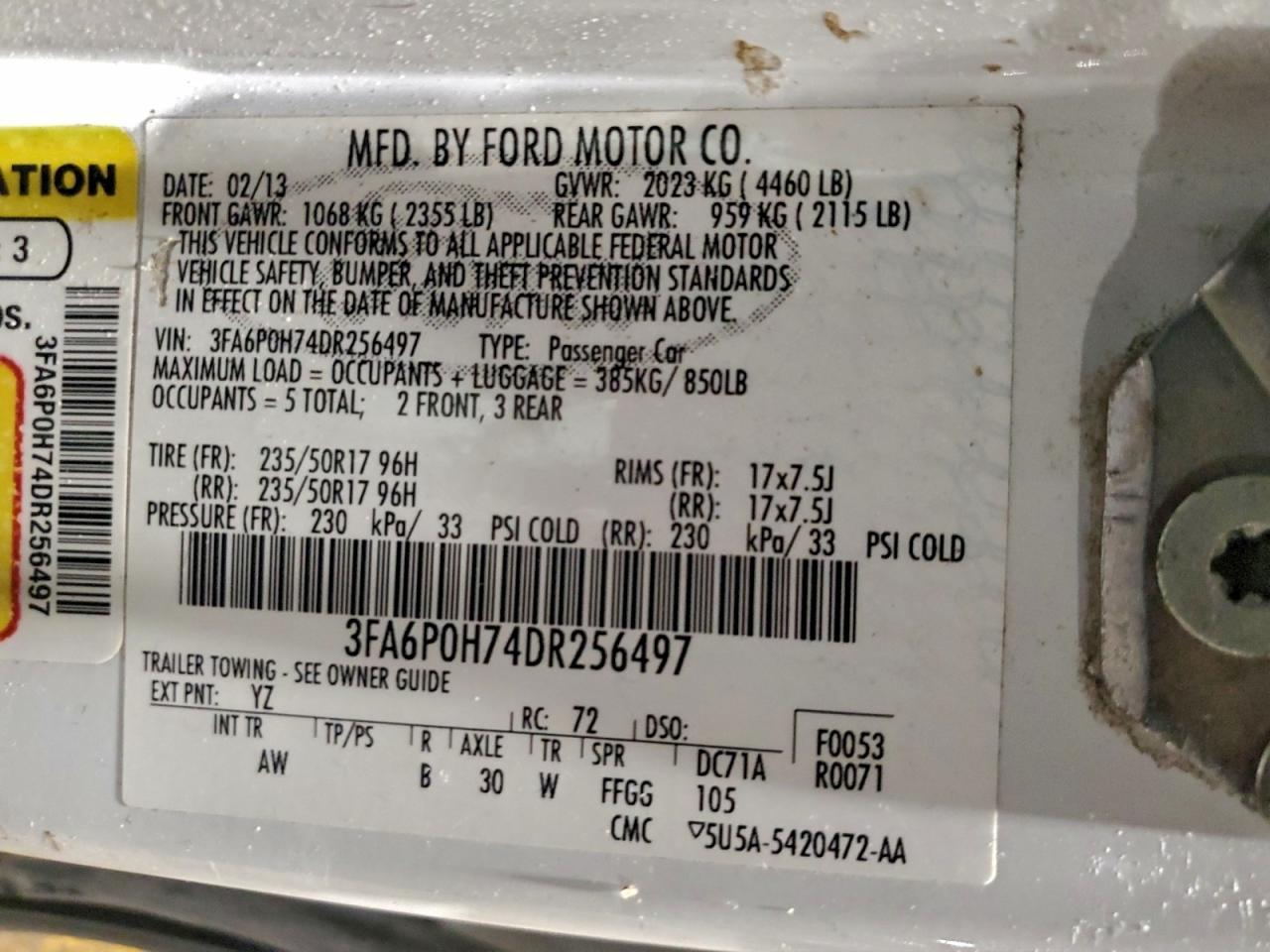 2013 FORD FUSION