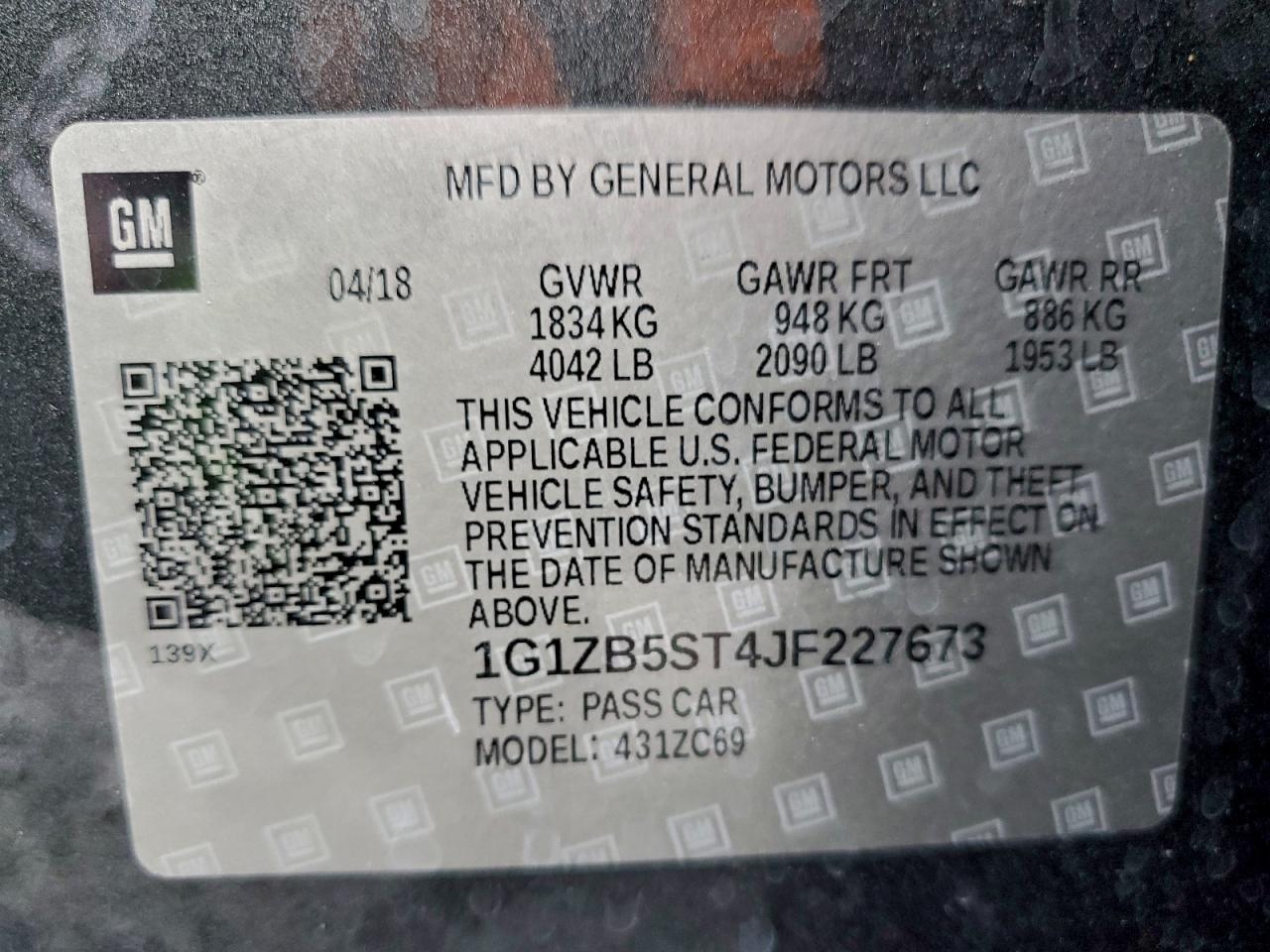 2018 CHEVROLET MALIBU