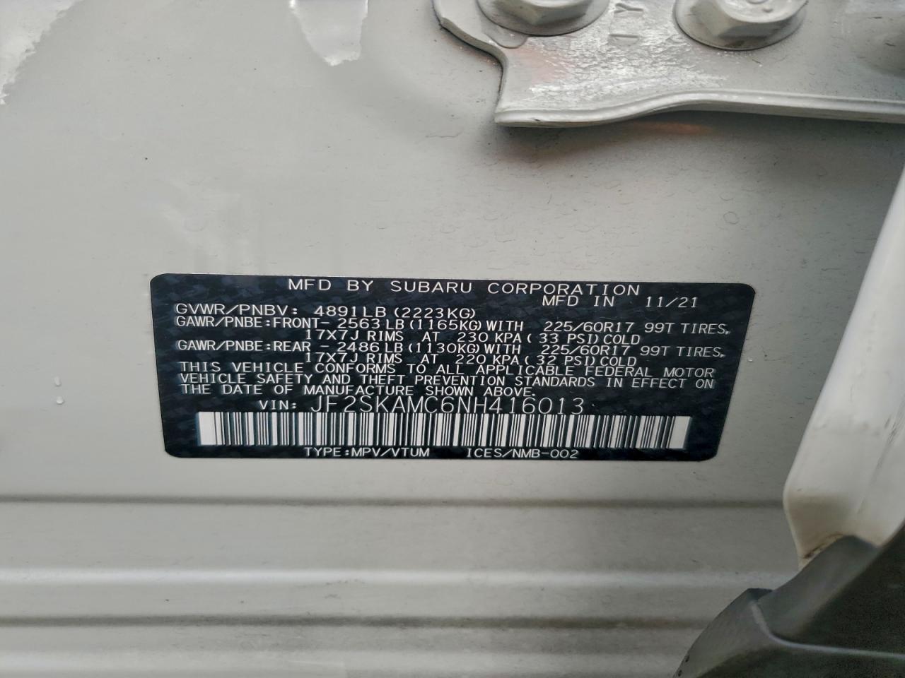 2022 SUBARU FORESTER