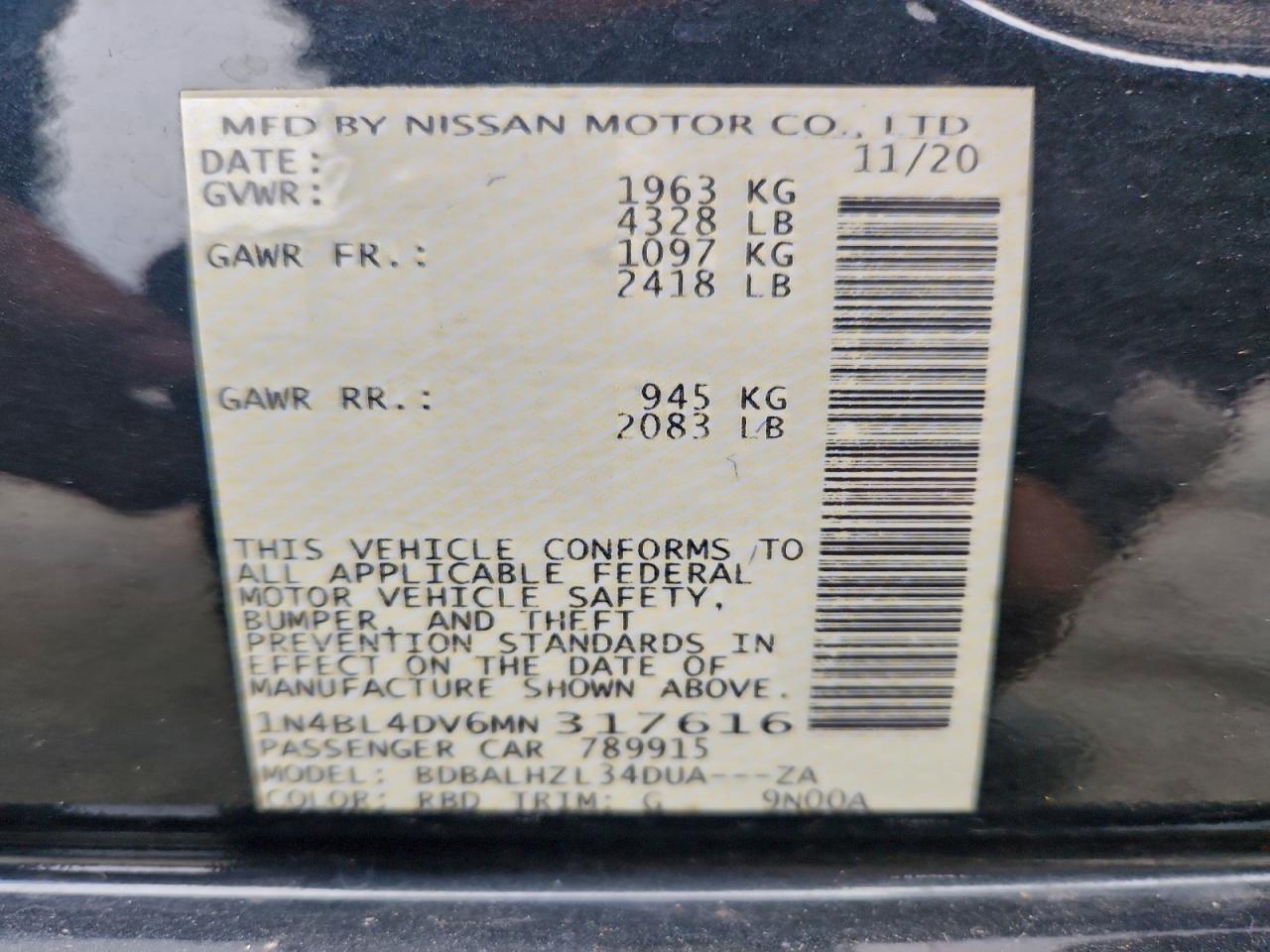 2021 NISSAN ALTIMA