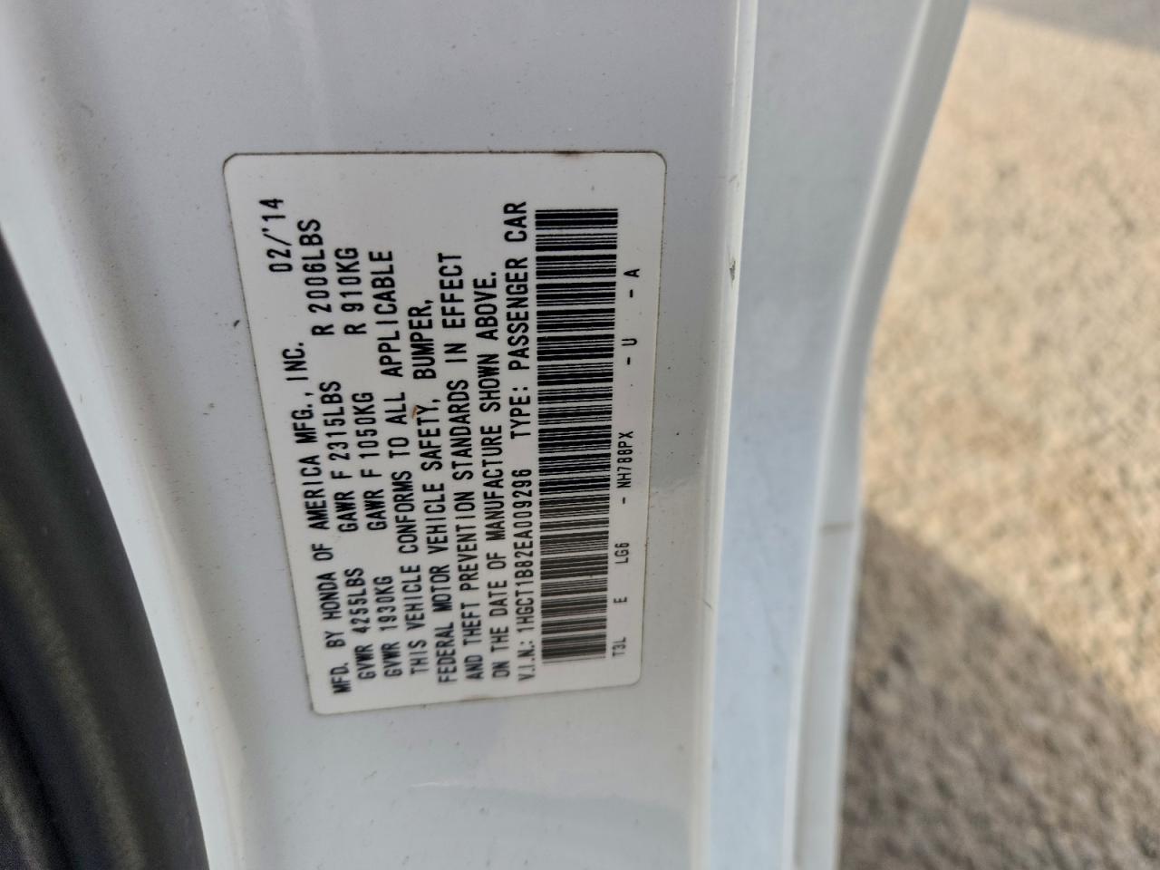 2014 HONDA ACCORD