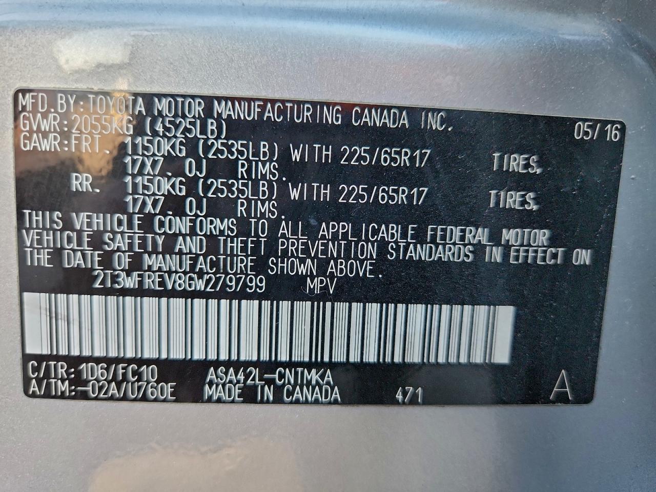 2016 TOYOTA RAV4