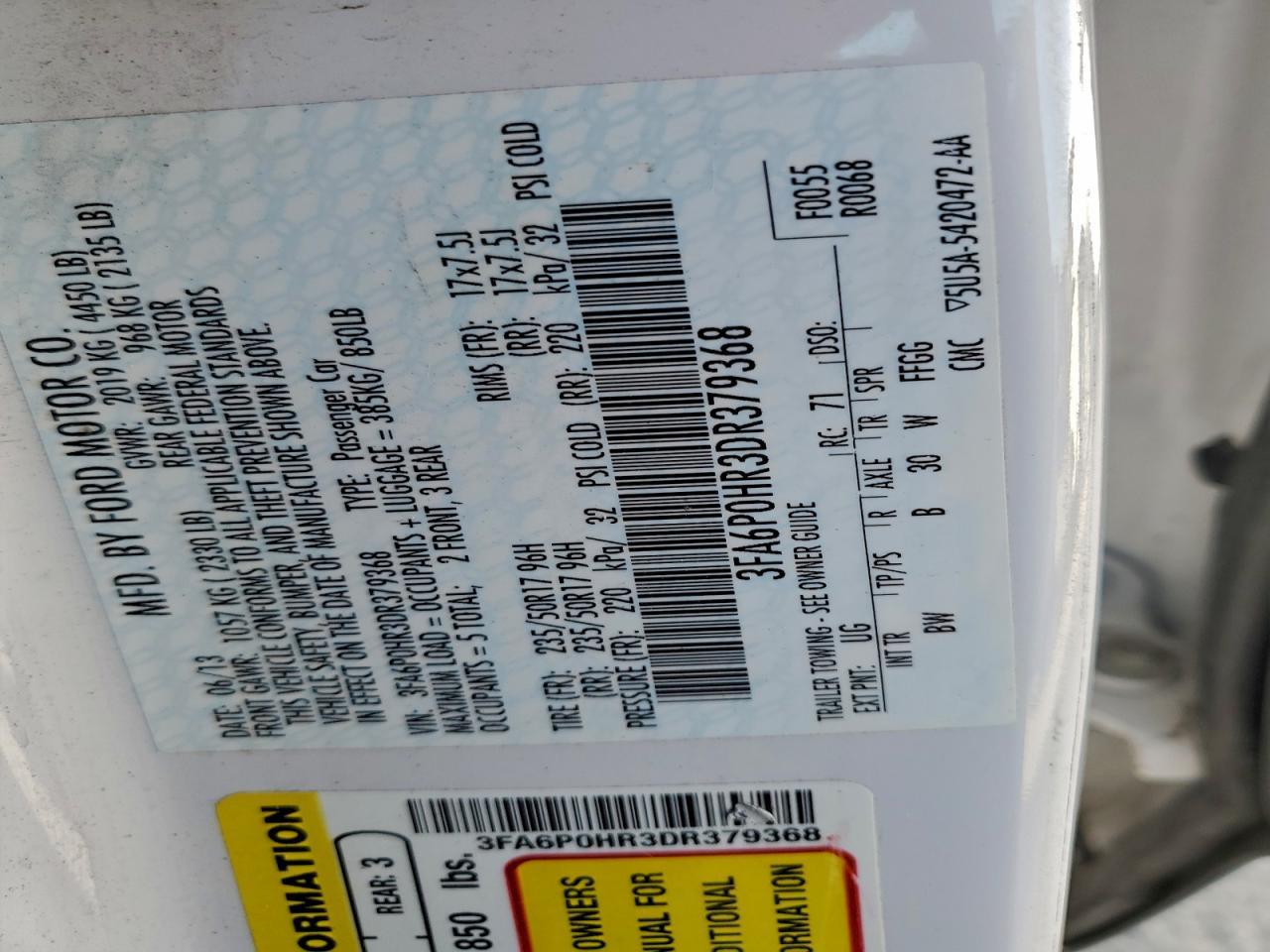 2013 FORD FUSION