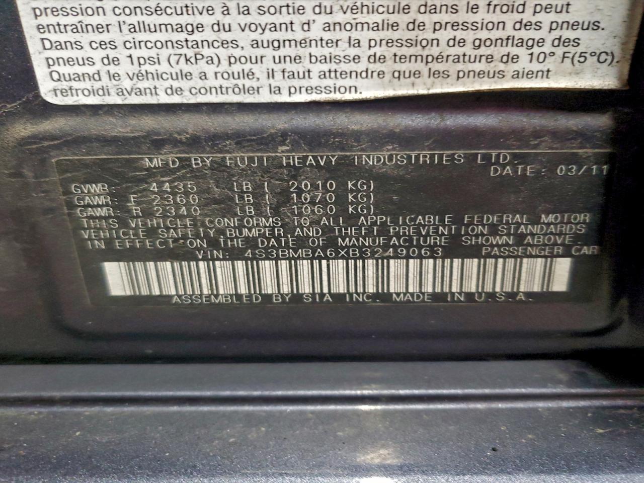 2011 SUBARU Legacy
