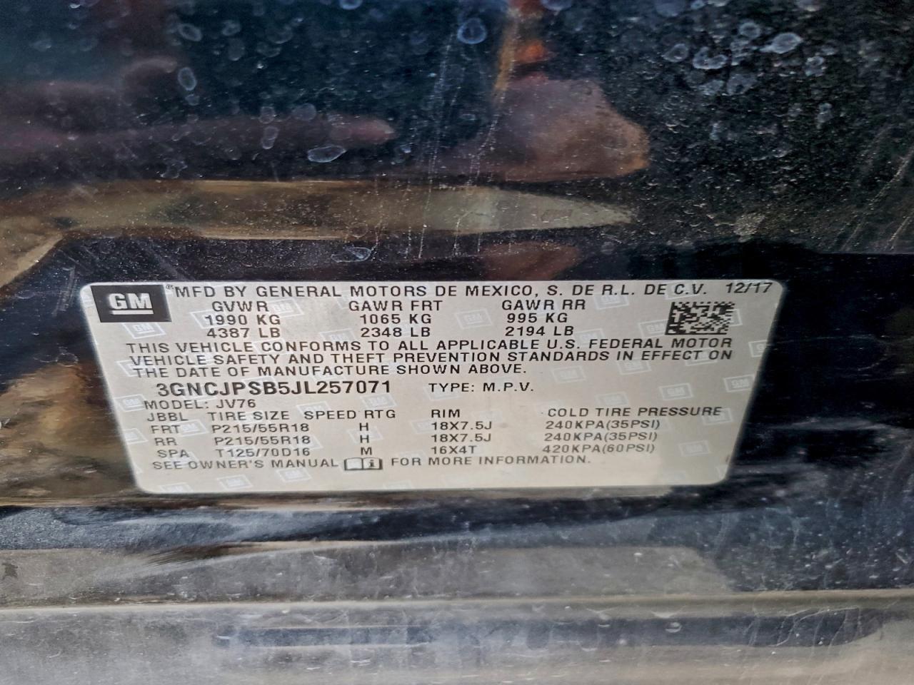 2018 CHEVROLET TRAX