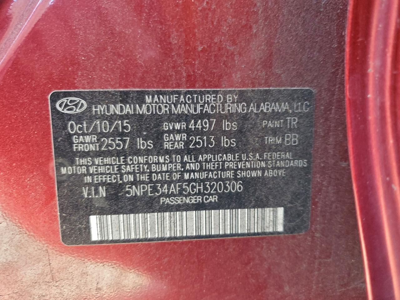 2016 HYUNDAI SONATA