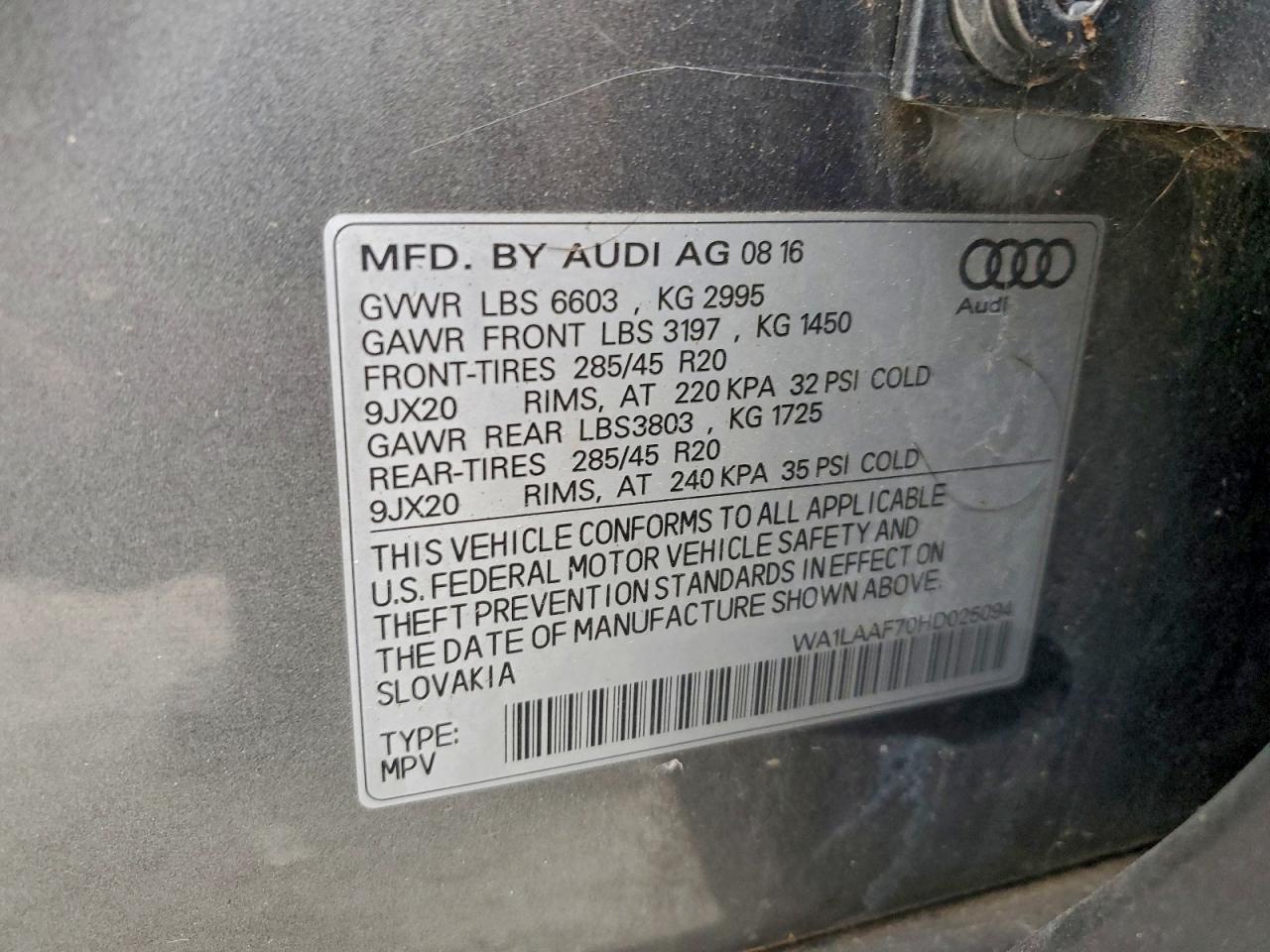2017 AUDI Q7